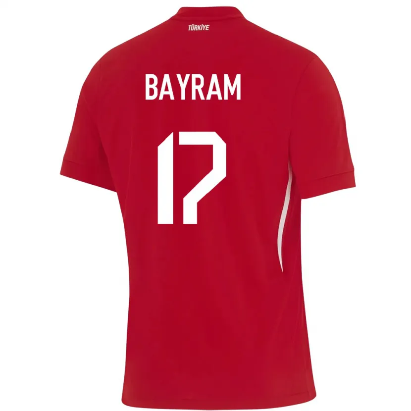 Danxen Enfant Maillot Turquie Abdurrahman Bayram #17 Rouge Tenues Extérieur 24-26 T-Shirt