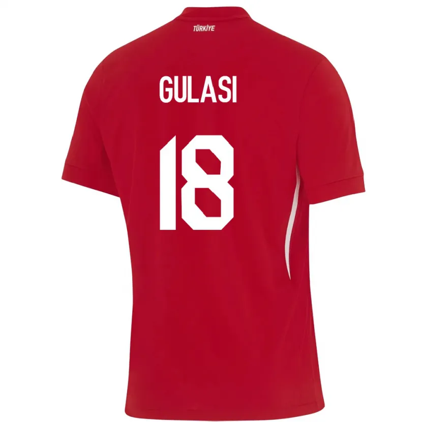 Danxen Enfant Maillot Turquie Ayman Gulasi #18 Rouge Tenues Extérieur 24-26 T-Shirt