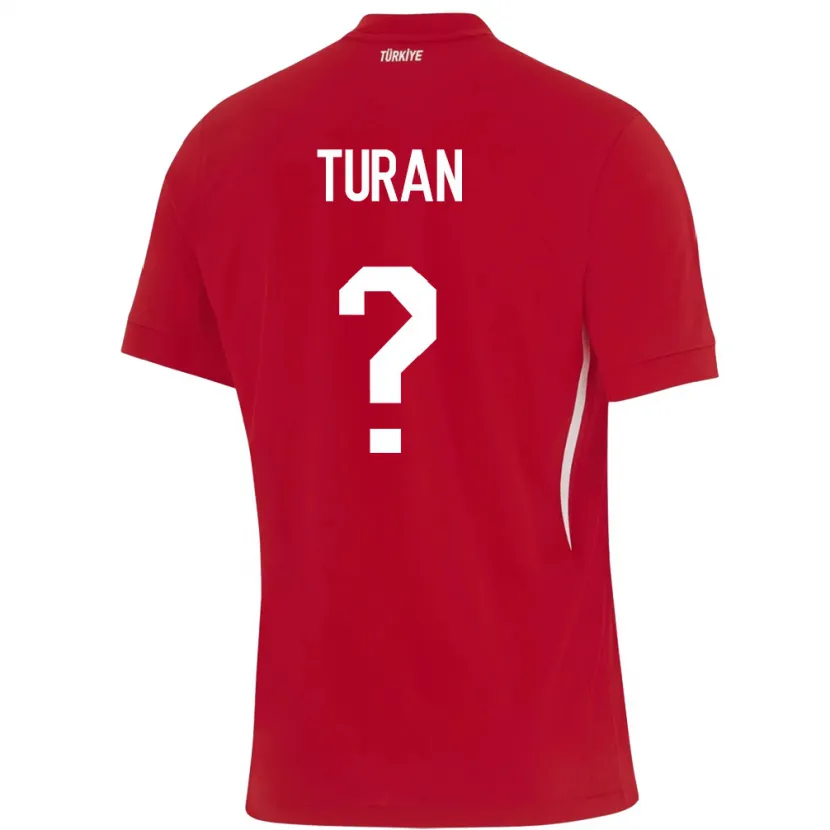 Danxen Enfant Maillot Turquie Hasan Turan #0 Rouge Tenues Extérieur 24-26 T-Shirt