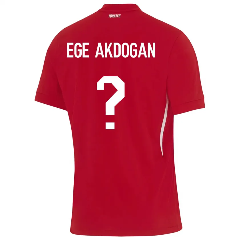 Danxen Enfant Maillot Turquie Hasan Ege Akdoğan #0 Rouge Tenues Extérieur 24-26 T-Shirt
