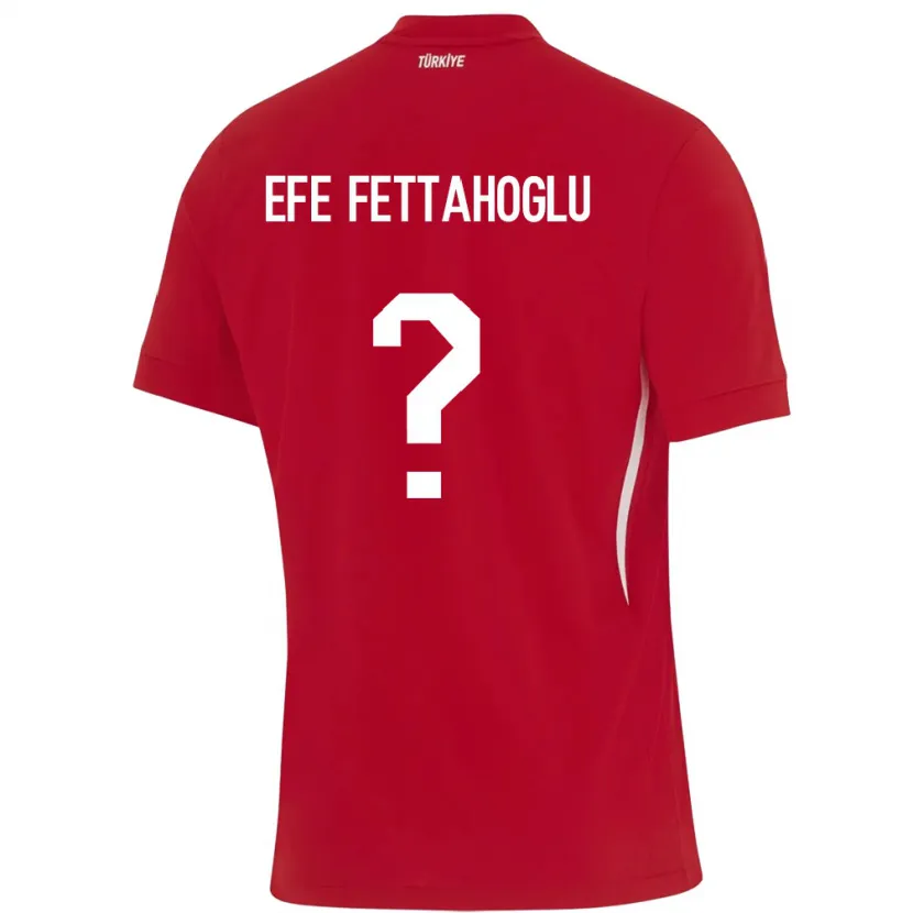 Danxen Enfant Maillot Turquie Adnan Efe Fettahoğlu #0 Rouge Tenues Extérieur 24-26 T-Shirt