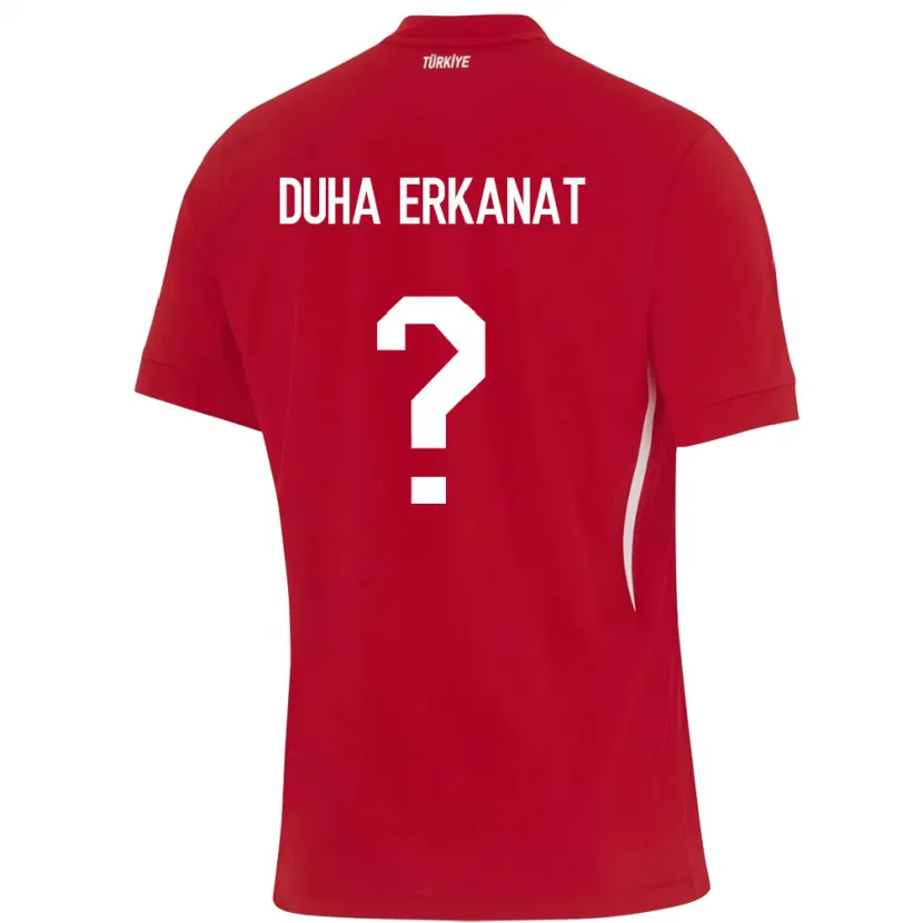 Danxen Enfant Maillot Turquie Ahmet Duha Erkanat #0 Rouge Tenues Extérieur 24-26 T-Shirt