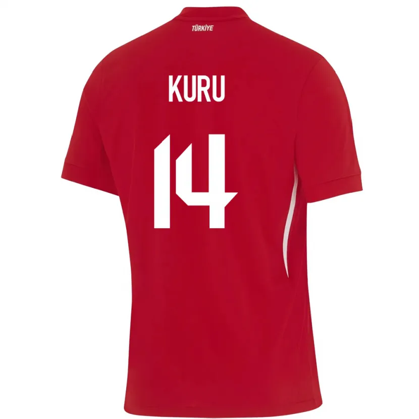 Danxen Enfant Maillot Turquie Büşra Kuru #14 Rouge Tenues Extérieur 24-26 T-Shirt
