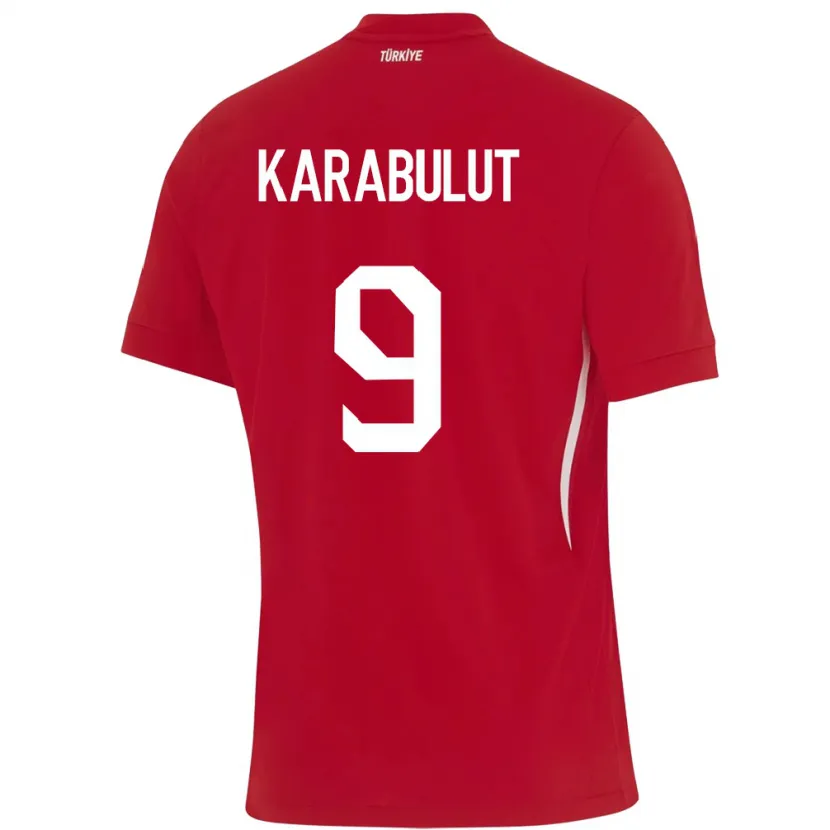 Danxen Enfant Maillot Turquie Arzu Karabulut #9 Rouge Tenues Extérieur 24-26 T-Shirt