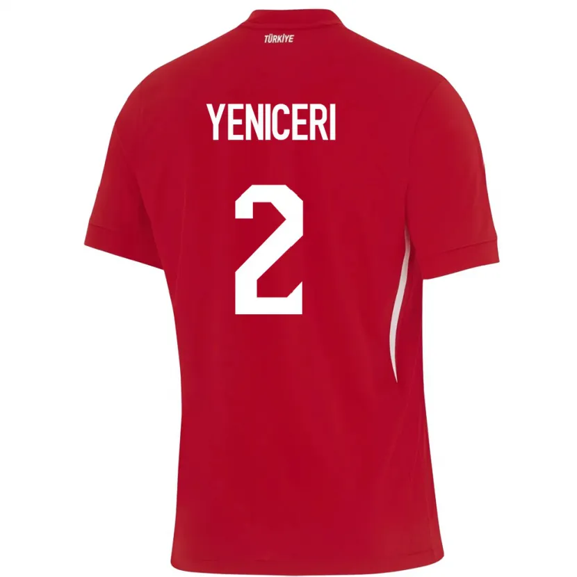 Danxen Enfant Maillot Turquie Berna Yeniçeri #2 Rouge Tenues Extérieur 24-26 T-Shirt