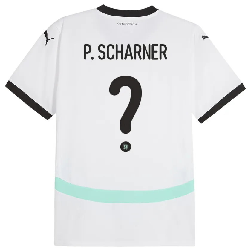 Danxen Enfant Maillot Autriche Paul Scharner #0 Blanc Tenues Extérieur 24-26 T-Shirt
