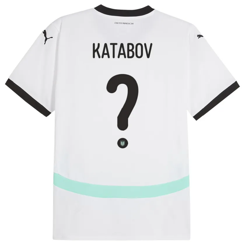Danxen Enfant Maillot Autriche Rahman Katabov #0 Blanc Tenues Extérieur 24-26 T-Shirt