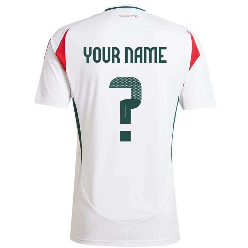 Danxen Enfant Maillot Hongrie Votre Nom #0 Blanc Tenues Extérieur 24-26 T-Shirt