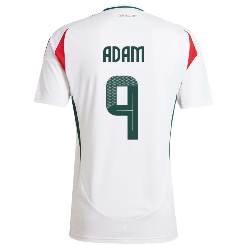 Danxen Enfant Maillot Hongrie Martin Ádám #9 Blanc Tenues Extérieur 24-26 T-Shirt