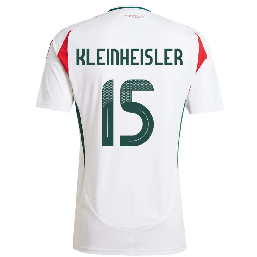 Danxen Enfant Maillot Hongrie László Kleinheisler #15 Blanc Tenues Extérieur 24-26 T-Shirt