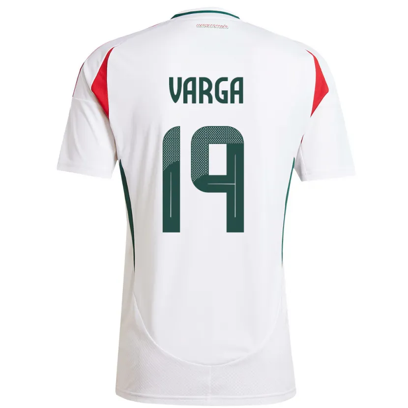 Danxen Enfant Maillot Hongrie Barnabás Varga #19 Blanc Tenues Extérieur 24-26 T-Shirt