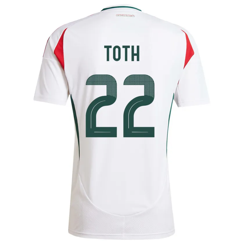 Danxen Enfant Maillot Hongrie Balázs Tóth #22 Blanc Tenues Extérieur 24-26 T-Shirt
