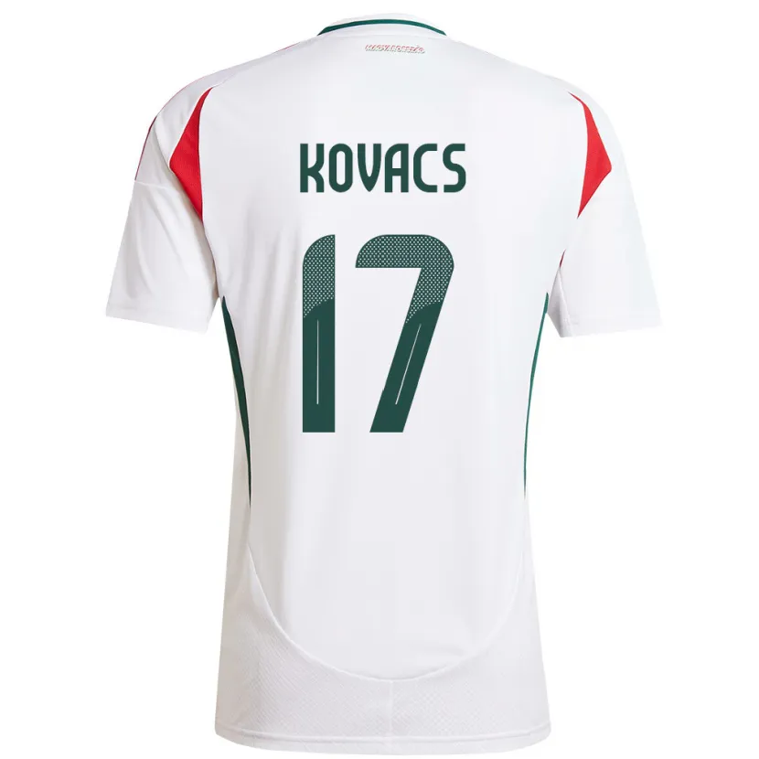 Danxen Enfant Maillot Hongrie Mátyás Kovács #17 Blanc Tenues Extérieur 24-26 T-Shirt
