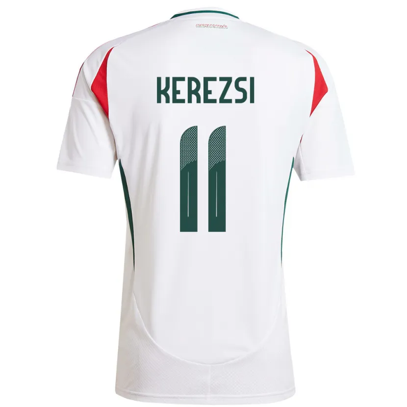 Danxen Enfant Maillot Hongrie Zalán Kerezsi #11 Blanc Tenues Extérieur 24-26 T-Shirt