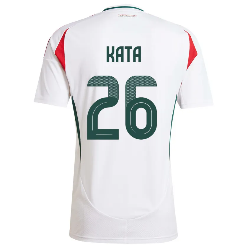 Danxen Enfant Maillot Hongrie Mihály Kata #26 Blanc Tenues Extérieur 24-26 T-Shirt