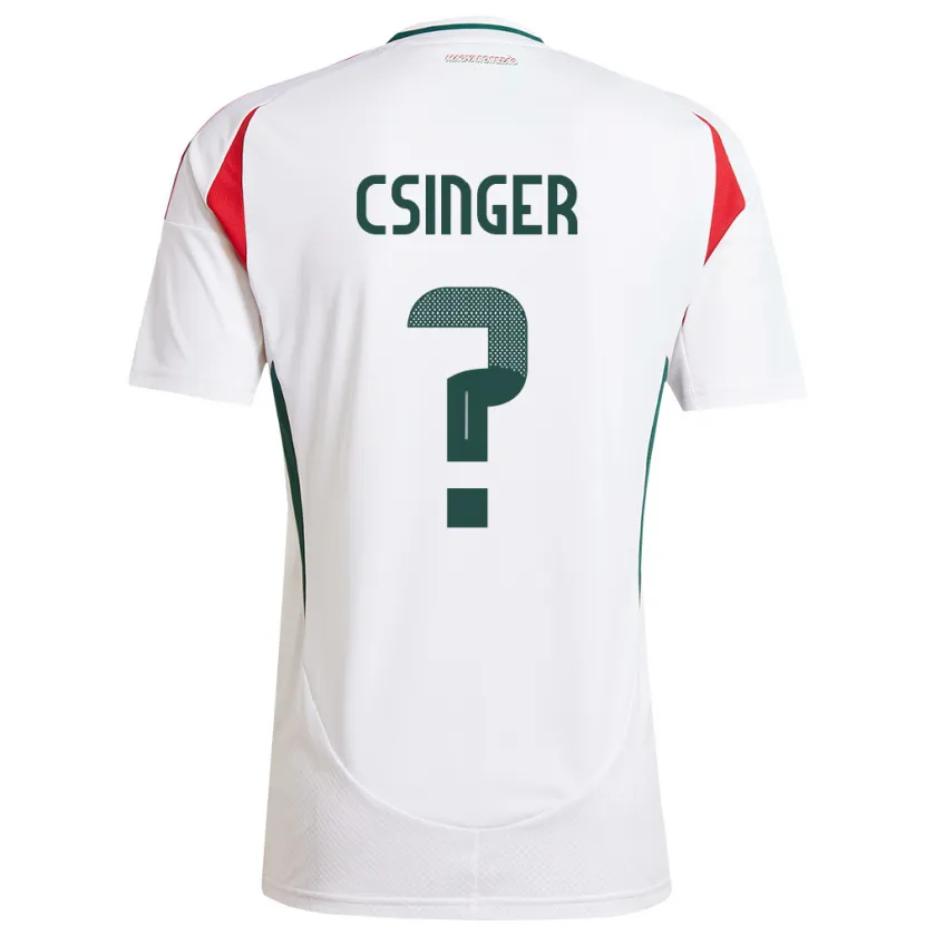 Danxen Enfant Maillot Hongrie Márk Csinger #0 Blanc Tenues Extérieur 24-26 T-Shirt