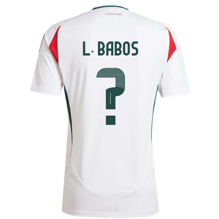 Danxen Enfant Maillot Hongrie Levente Babós #0 Blanc Tenues Extérieur 24-26 T-Shirt
