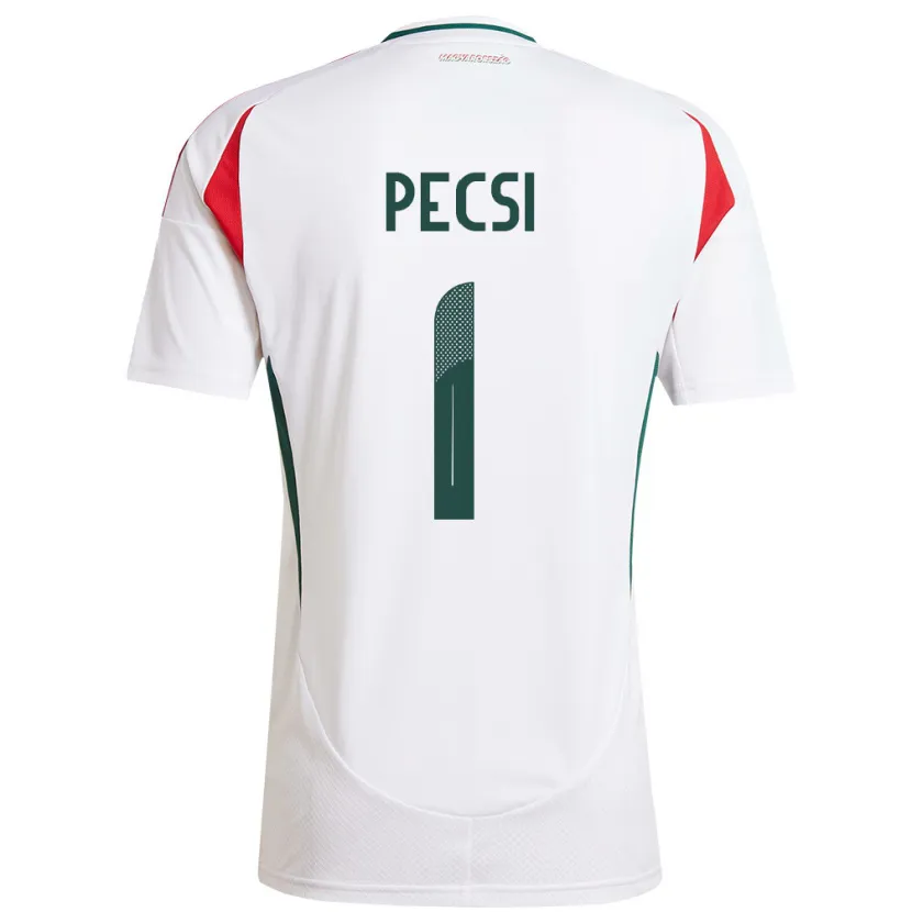Danxen Enfant Maillot Hongrie Ármin Pécsi #1 Blanc Tenues Extérieur 24-26 T-Shirt