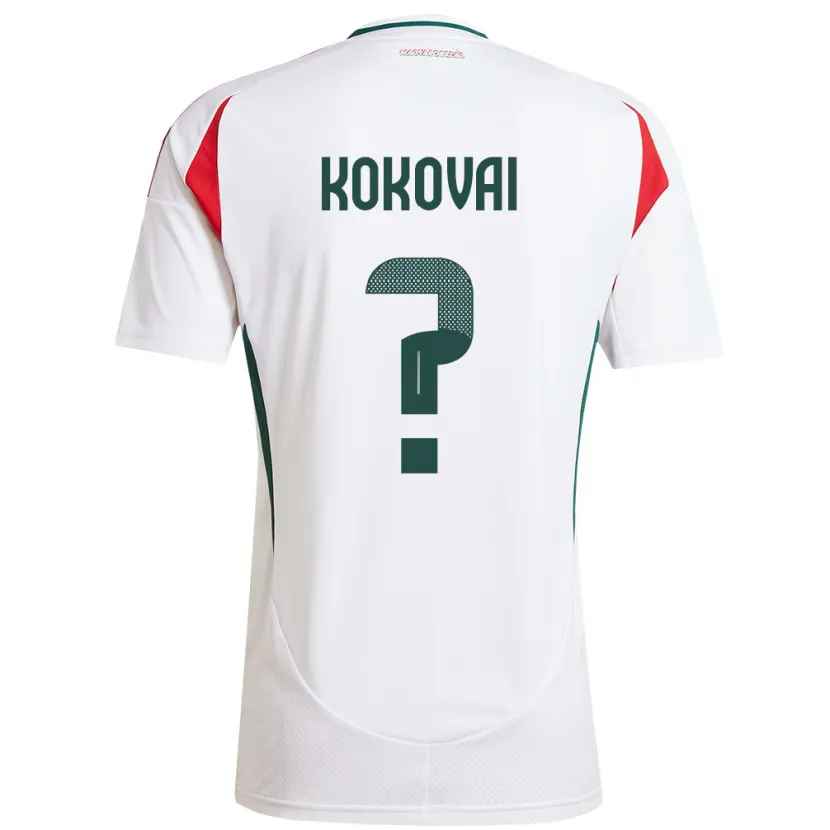 Danxen Enfant Maillot Hongrie Csongor Kokovai #0 Blanc Tenues Extérieur 24-26 T-Shirt