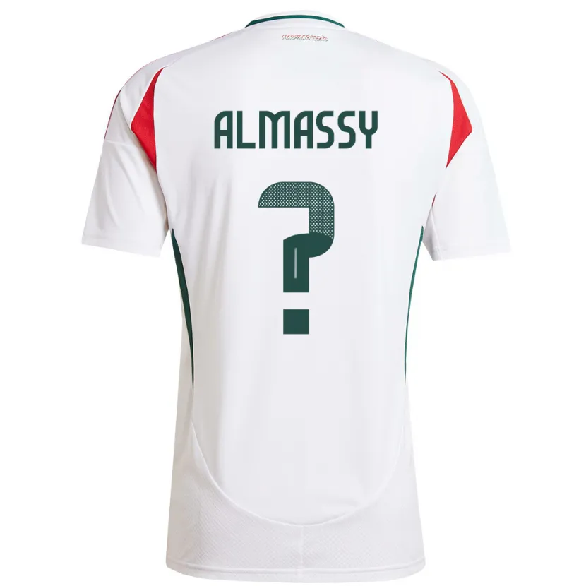 Danxen Enfant Maillot Hongrie Levente Almássy #0 Blanc Tenues Extérieur 24-26 T-Shirt