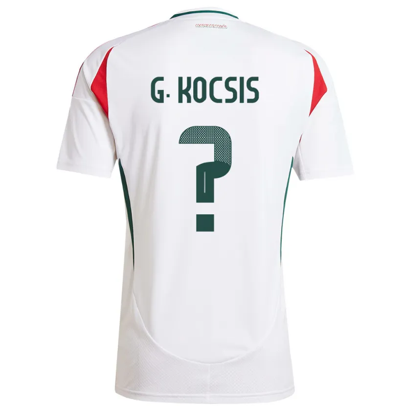 Danxen Enfant Maillot Hongrie Gergely Kocsis #0 Blanc Tenues Extérieur 24-26 T-Shirt