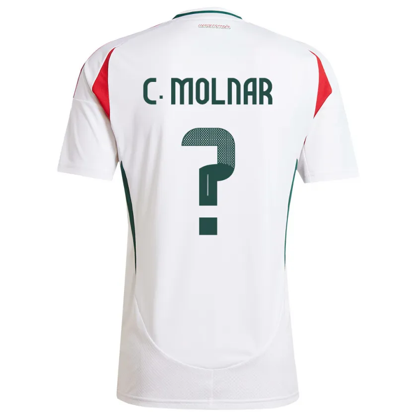 Danxen Enfant Maillot Hongrie Csaba Molnár #0 Blanc Tenues Extérieur 24-26 T-Shirt