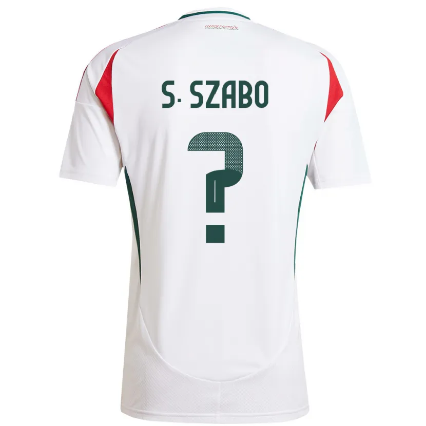 Danxen Enfant Maillot Hongrie Szilárd Szabó #0 Blanc Tenues Extérieur 24-26 T-Shirt