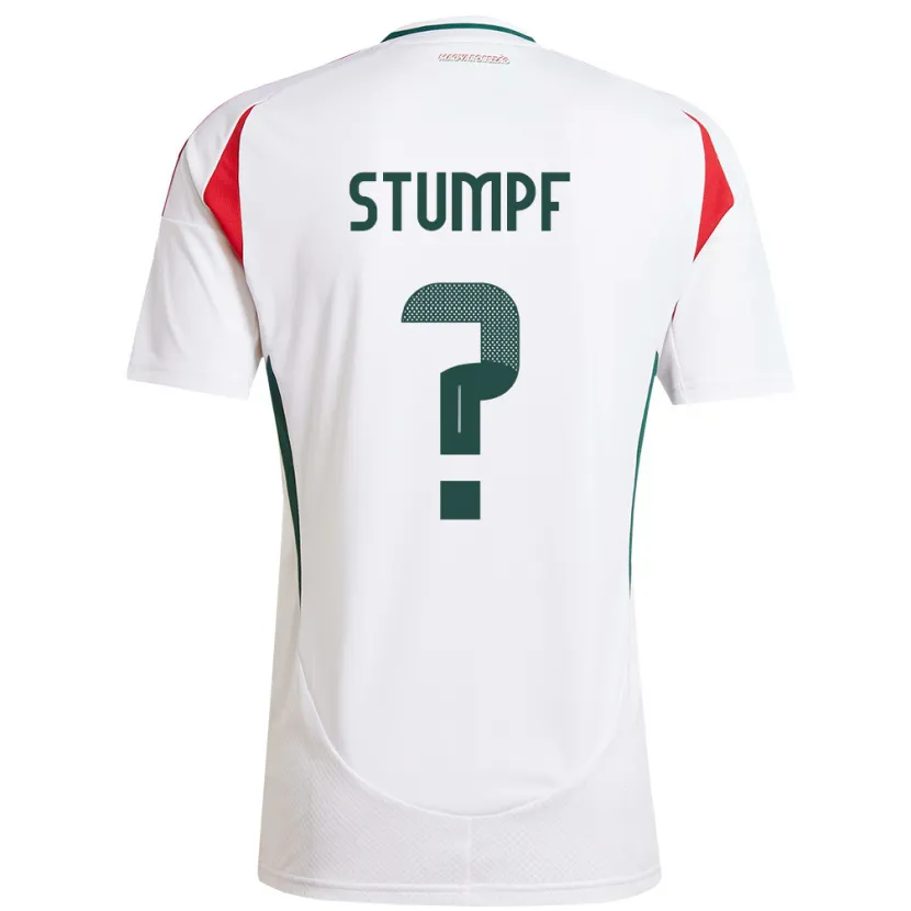Danxen Enfant Maillot Hongrie Gábor Stumpf #0 Blanc Tenues Extérieur 24-26 T-Shirt