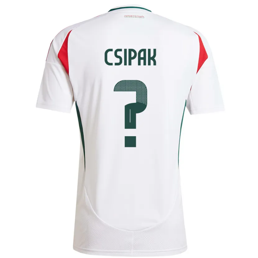 Danxen Enfant Maillot Hongrie Csongor Csipak #0 Blanc Tenues Extérieur 24-26 T-Shirt