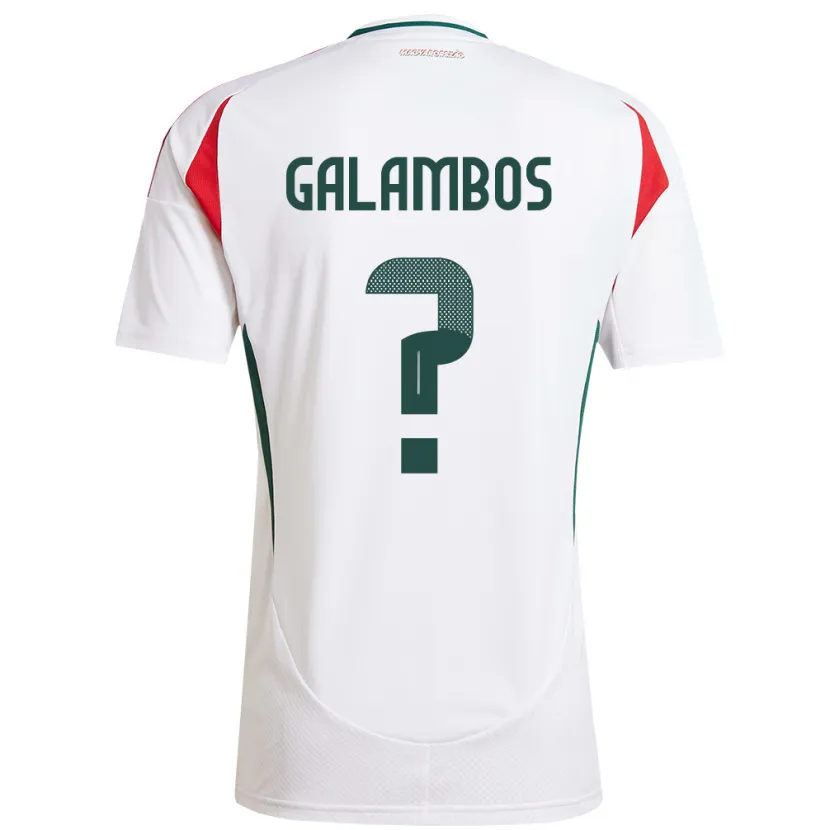 Danxen Enfant Maillot Hongrie János Galambos #0 Blanc Tenues Extérieur 24-26 T-Shirt