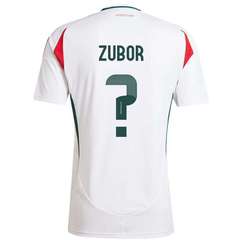Danxen Enfant Maillot Hongrie Ádám Zubor #0 Blanc Tenues Extérieur 24-26 T-Shirt