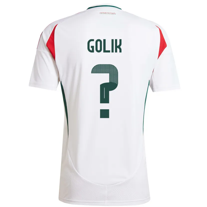 Danxen Enfant Maillot Hongrie Benjámin Gólik #0 Blanc Tenues Extérieur 24-26 T-Shirt