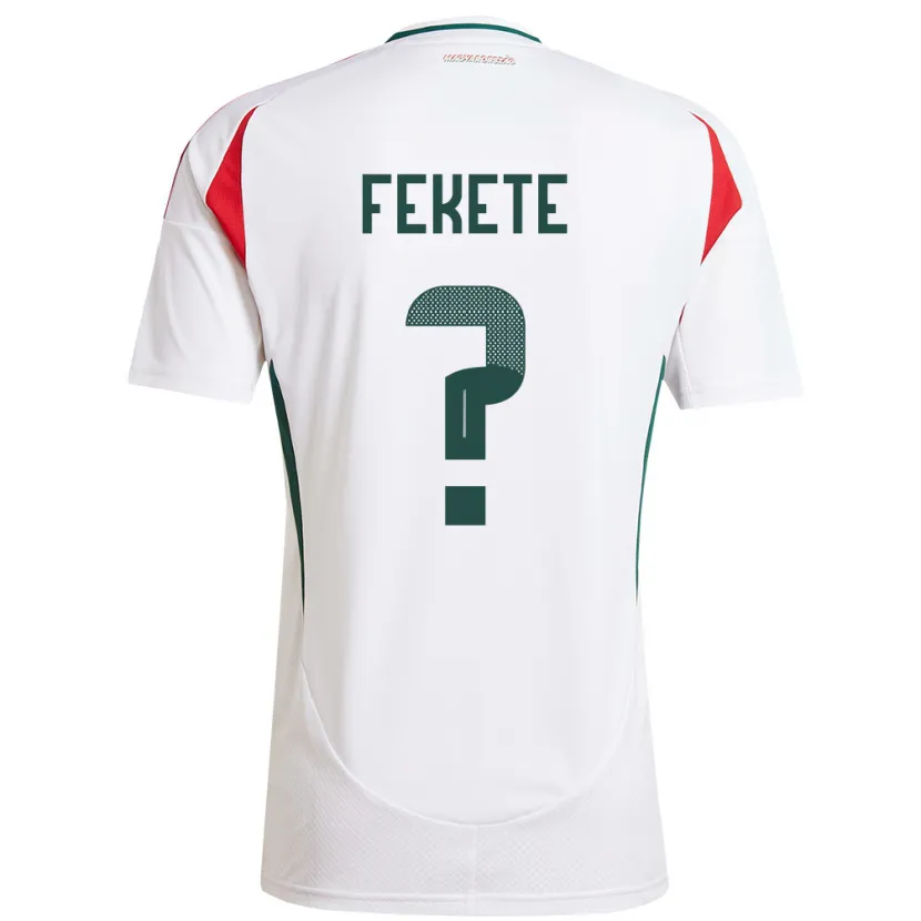 Danxen Enfant Maillot Hongrie Dávid Fekete #0 Blanc Tenues Extérieur 24-26 T-Shirt