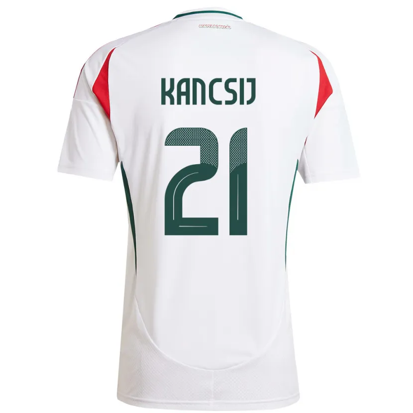 Danxen Enfant Maillot Hongrie Artúr Kancsij #21 Blanc Tenues Extérieur 24-26 T-Shirt