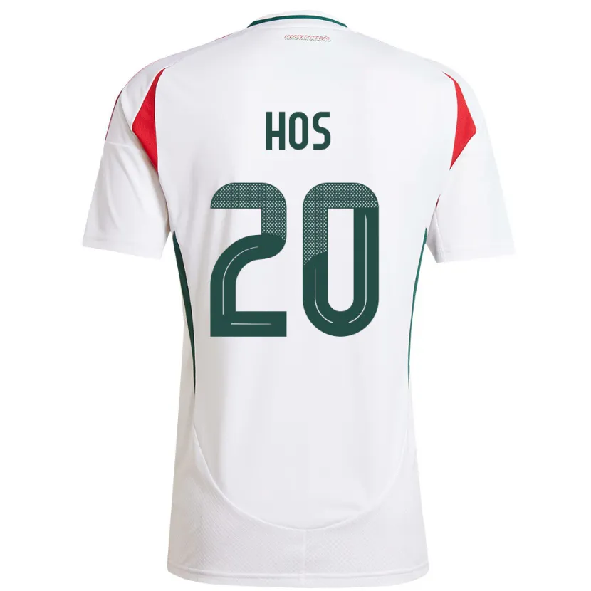 Danxen Enfant Maillot Hongrie Zsombor Hős #20 Blanc Tenues Extérieur 24-26 T-Shirt