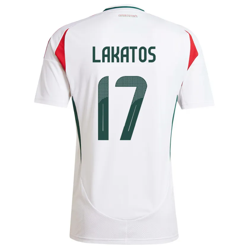 Danxen Enfant Maillot Hongrie Noel Lakatos #17 Blanc Tenues Extérieur 24-26 T-Shirt