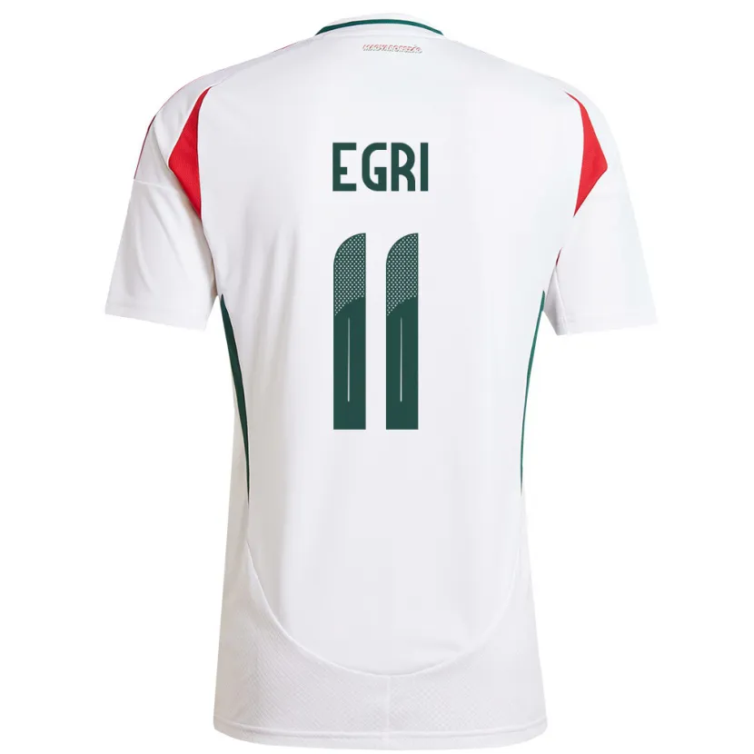 Danxen Enfant Maillot Hongrie Imre Egri #11 Blanc Tenues Extérieur 24-26 T-Shirt