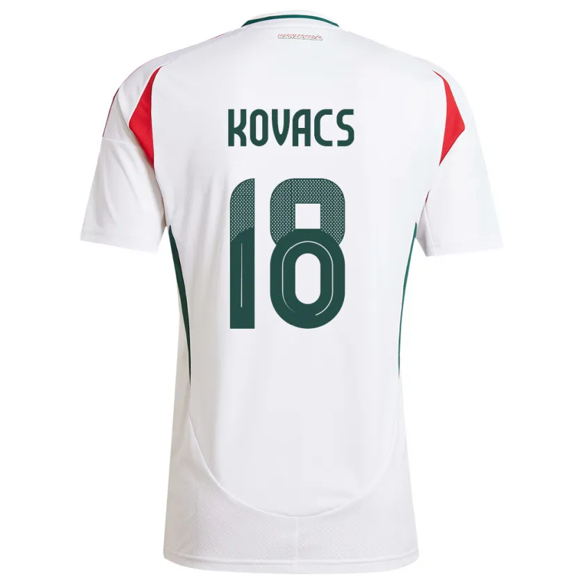 Danxen Enfant Maillot Hongrie Laura Kovács #18 Blanc Tenues Extérieur 24-26 T-Shirt