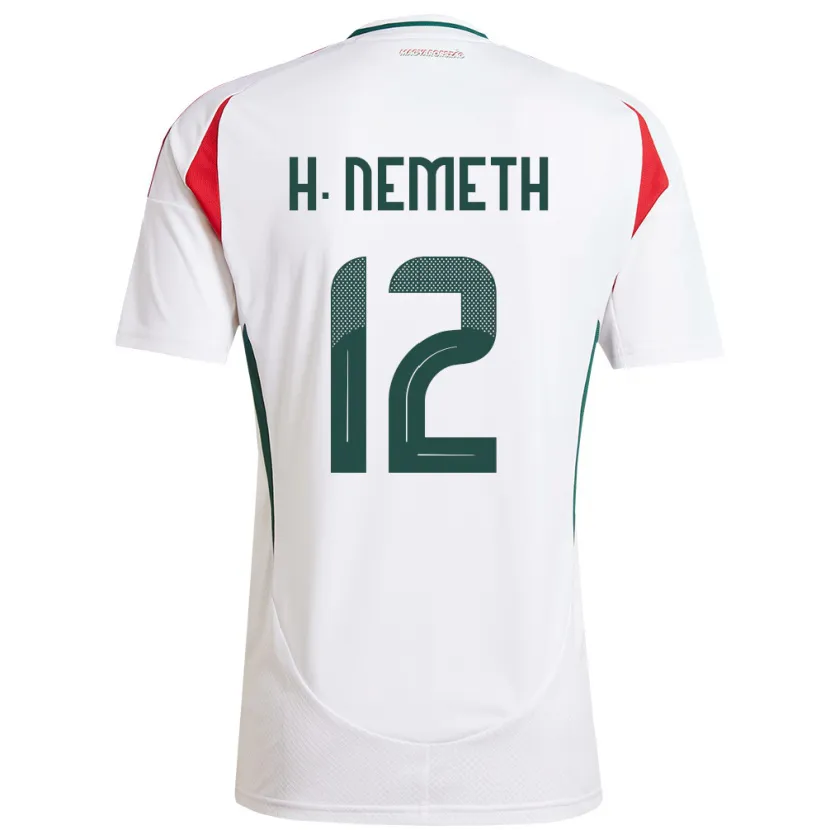 Danxen Enfant Maillot Hongrie Hanna Németh #12 Blanc Tenues Extérieur 24-26 T-Shirt