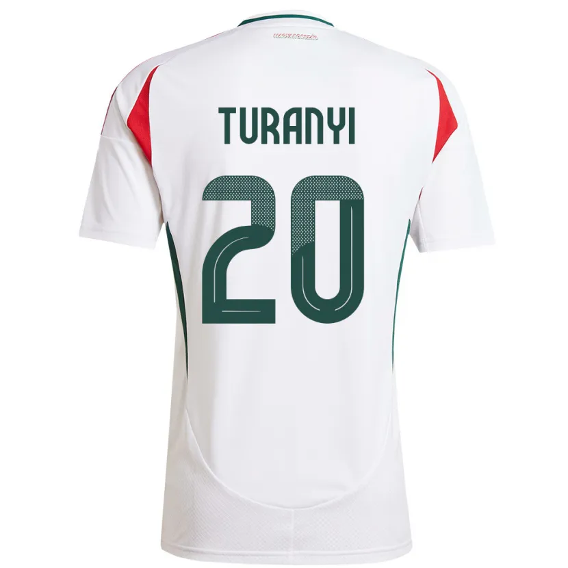 Danxen Enfant Maillot Hongrie Lilla Turányi #20 Blanc Tenues Extérieur 24-26 T-Shirt