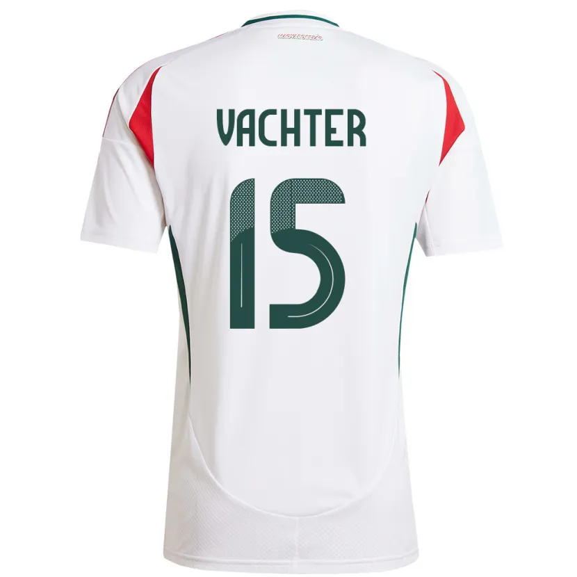 Danxen Enfant Maillot Hongrie Fanni Vachter #15 Blanc Tenues Extérieur 24-26 T-Shirt