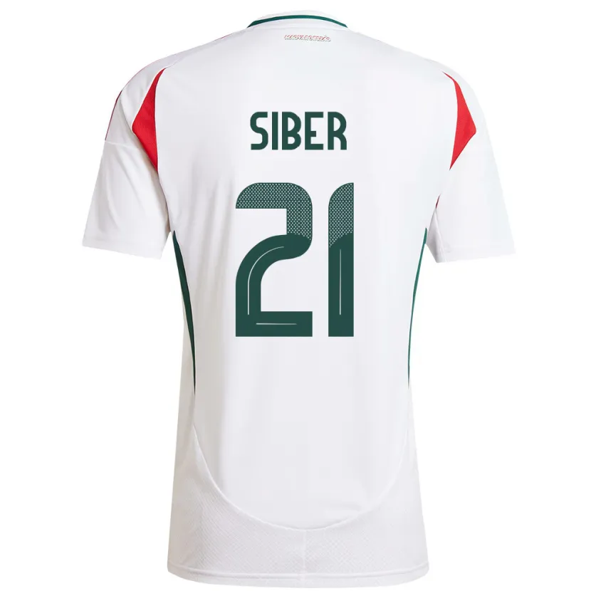 Danxen Enfant Maillot Hongrie Glória Siber #21 Blanc Tenues Extérieur 24-26 T-Shirt