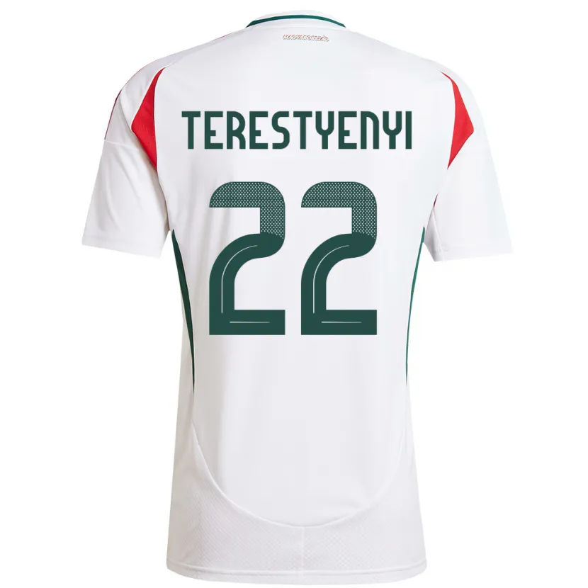 Danxen Enfant Maillot Hongrie Anna Terestyényi #22 Blanc Tenues Extérieur 24-26 T-Shirt