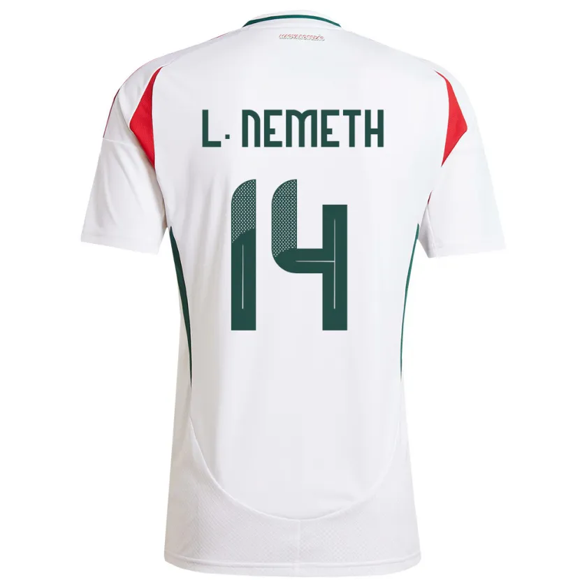 Danxen Enfant Maillot Hongrie Loretta Németh #14 Blanc Tenues Extérieur 24-26 T-Shirt