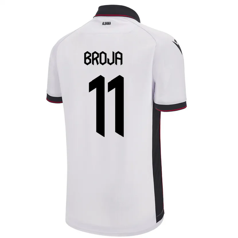 Danxen Enfant Maillot Albanie Armando Broja #11 Blanc Tenues Extérieur 24-26 T-Shirt