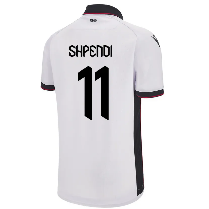 Danxen Enfant Maillot Albanie Stiven Shpendi #11 Blanc Tenues Extérieur 24-26 T-Shirt