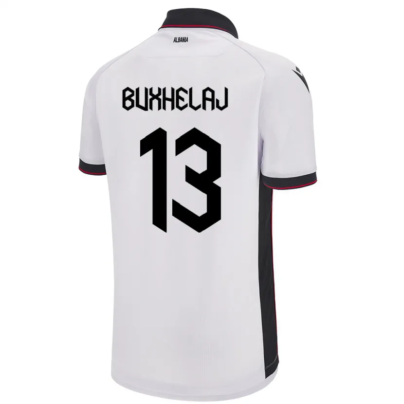 Danxen Enfant Maillot Albanie Paulo Buxhelaj #13 Blanc Tenues Extérieur 24-26 T-Shirt
