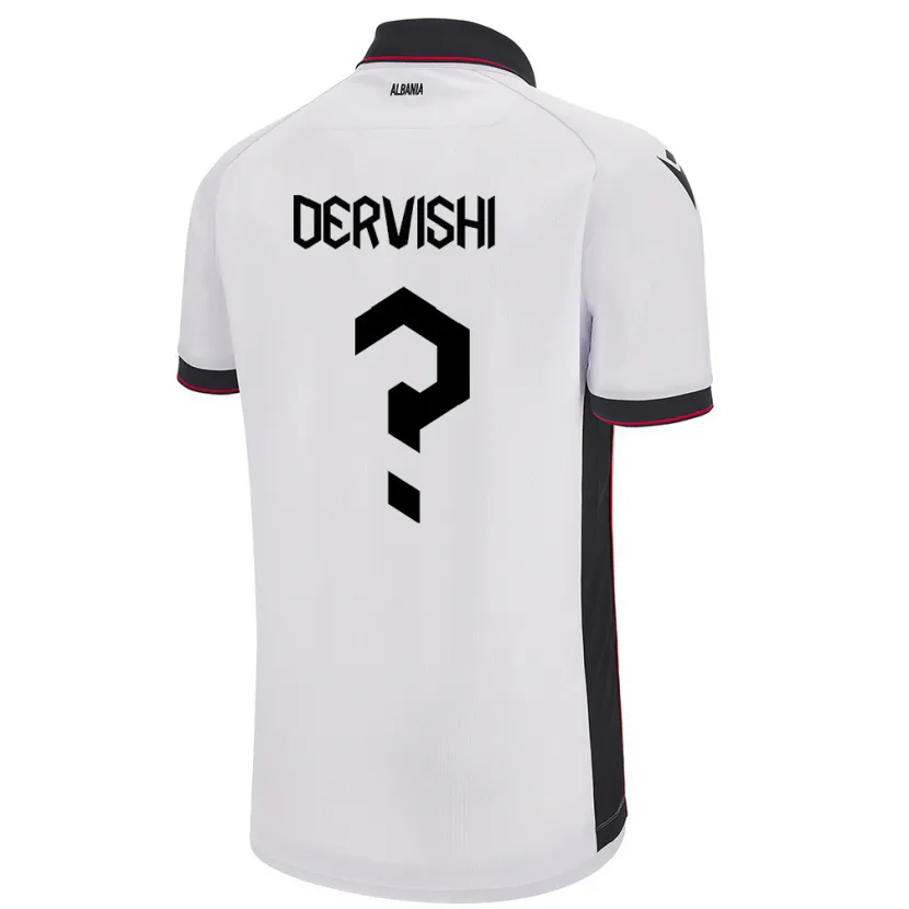 Danxen Enfant Maillot Albanie Amarildo Dervishi #0 Blanc Tenues Extérieur 24-26 T-Shirt