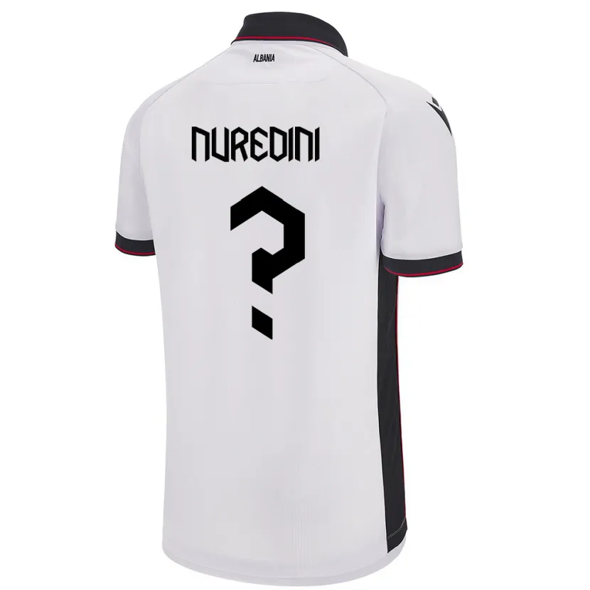 Danxen Enfant Maillot Albanie Ardit Nuredini #0 Blanc Tenues Extérieur 24-26 T-Shirt