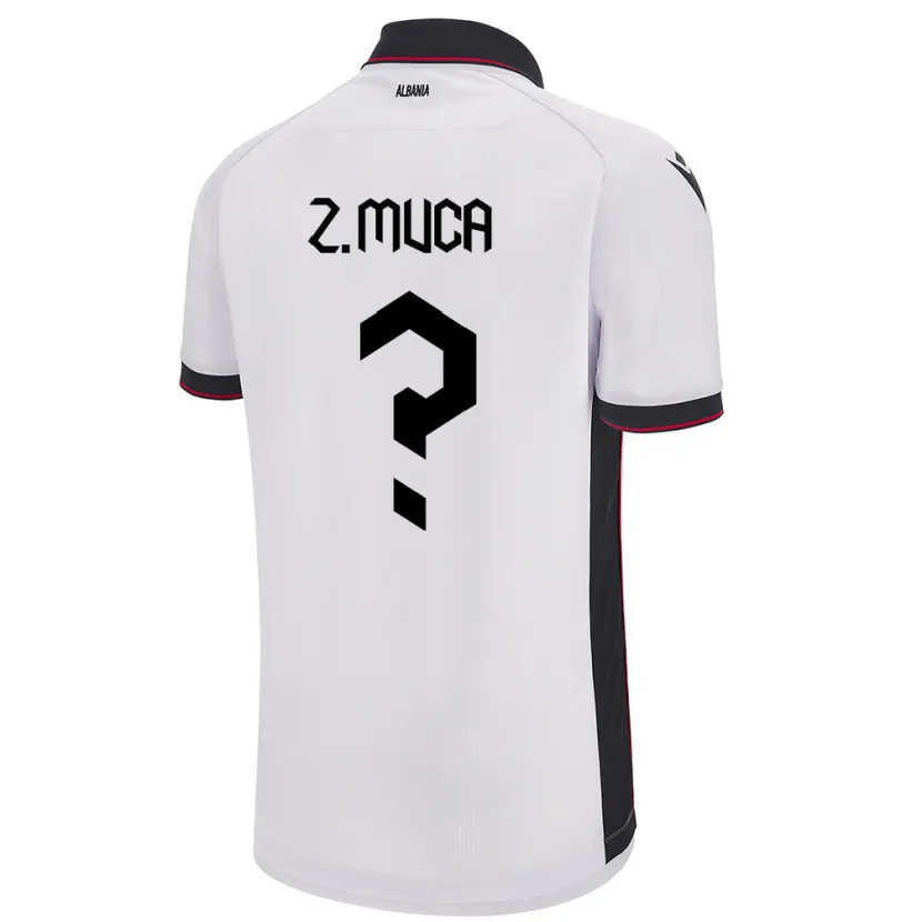 Danxen Enfant Maillot Albanie Zylyf Muça #0 Blanc Tenues Extérieur 24-26 T-Shirt